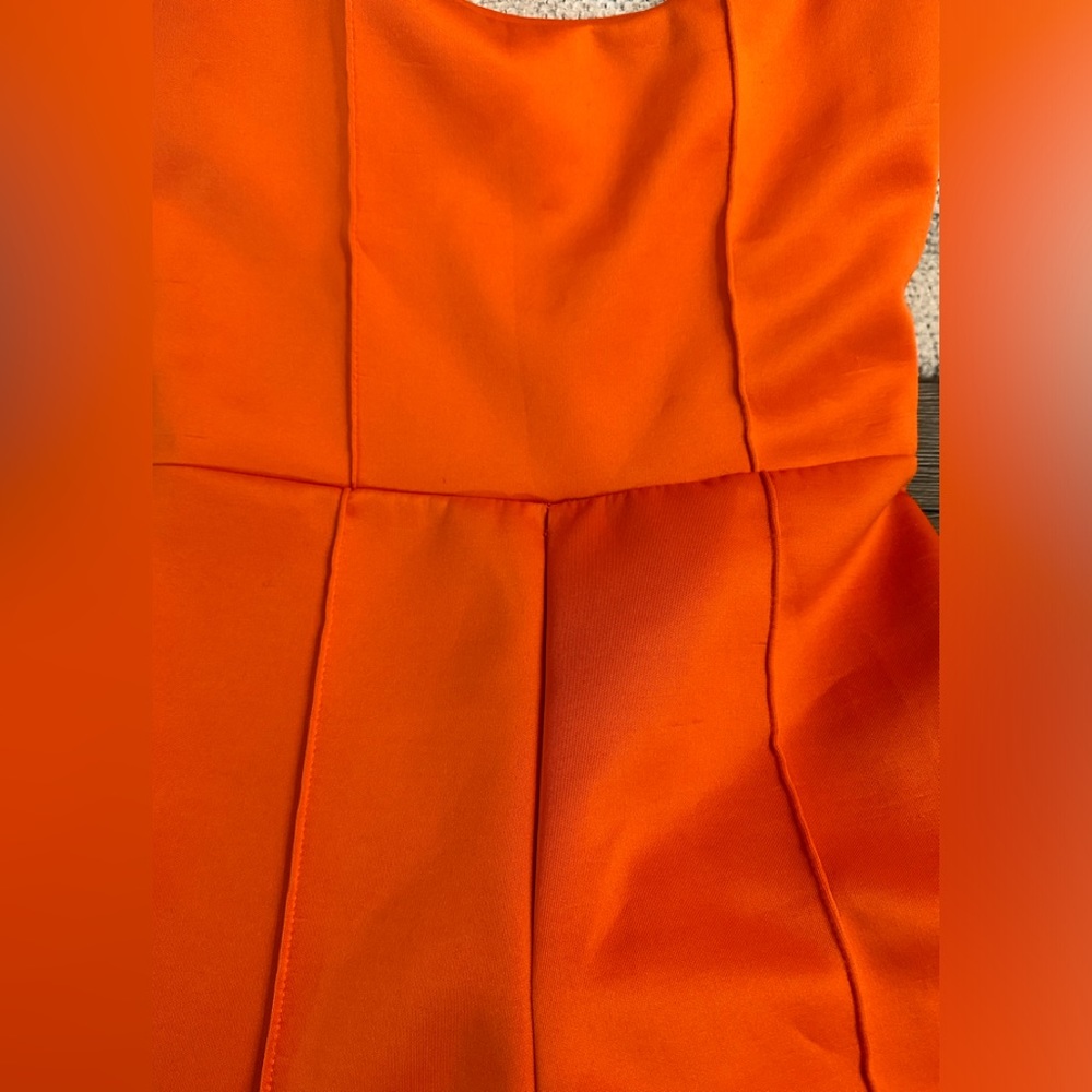 PrettyLittleThing BRIGHT Orange Jumpsuit - Size 2 - Picture 10 of 11